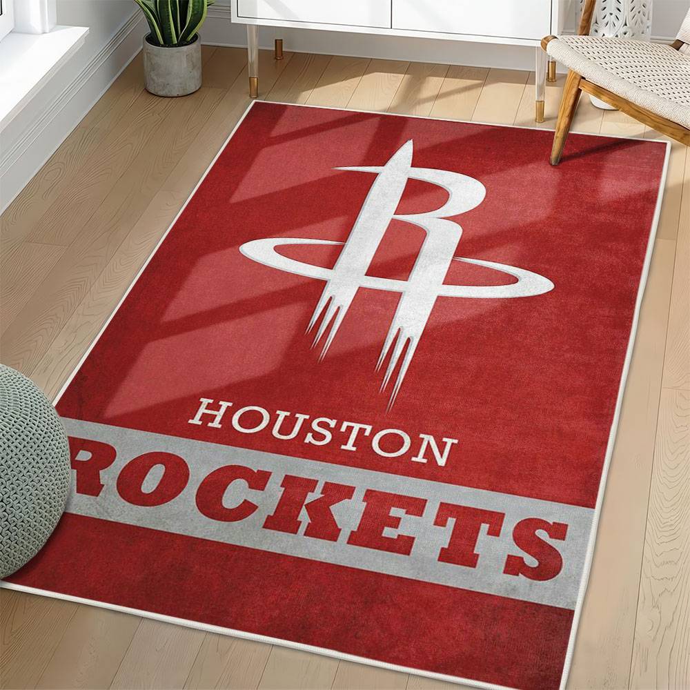 NBA Houston Rockets Rectangle Rug Personalized Non-Slip Carpet Gift For Basketball Fans HR15