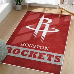 NBA Houston Rockets Rectangle Rug Personalized Non-Slip Carpet Gift For Basketball Fans HR15
