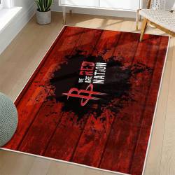 NBA Houston Rockets Rectangle Rug Personalized Non-Slip Carpet Gift For Basketball Fans HR17