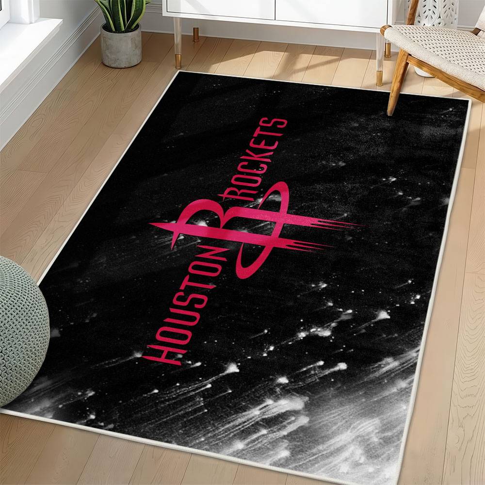 NBA Houston Rockets Rectangle Rug Personalized Non-Slip Carpet Gift For Basketball Fans HR18