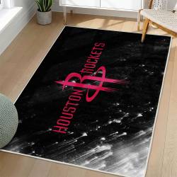 NBA Houston Rockets Rectangle Rug Personalized Non-Slip Carpet Gift For Basketball Fans HR18