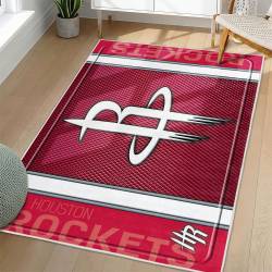 NBA Houston Rockets Rectangle Rug Personalized Non-Slip Carpet Gift For Basketball Fans HR2