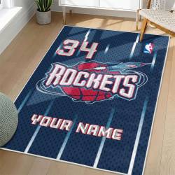 NBA Houston Rockets Rectangle Rug Personalized Non-Slip Carpet Gift For Basketball Fans HR20
