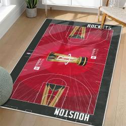 NBA Houston Rockets Rectangle Rug Personalized Non-Slip Carpet Gift For Basketball Fans HR21