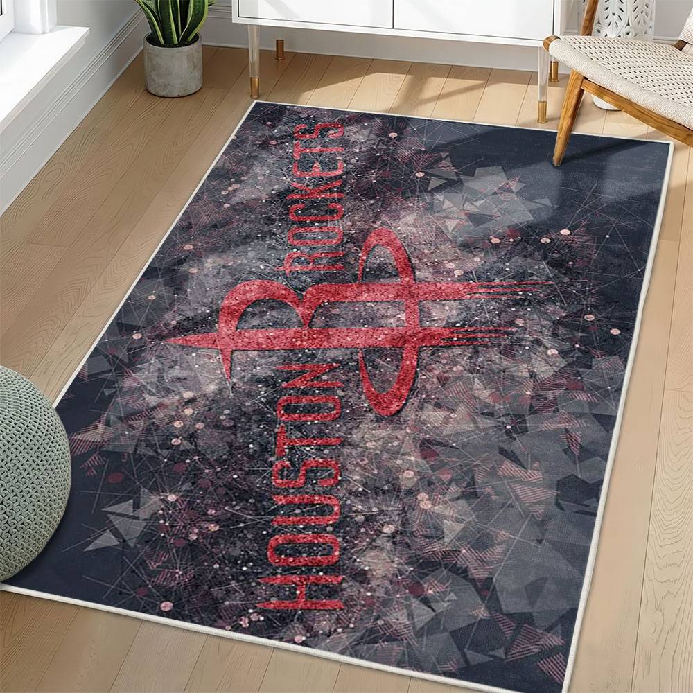 NBA Houston Rockets Rectangle Rug Personalized Non-Slip Carpet Gift For Basketball Fans HR22