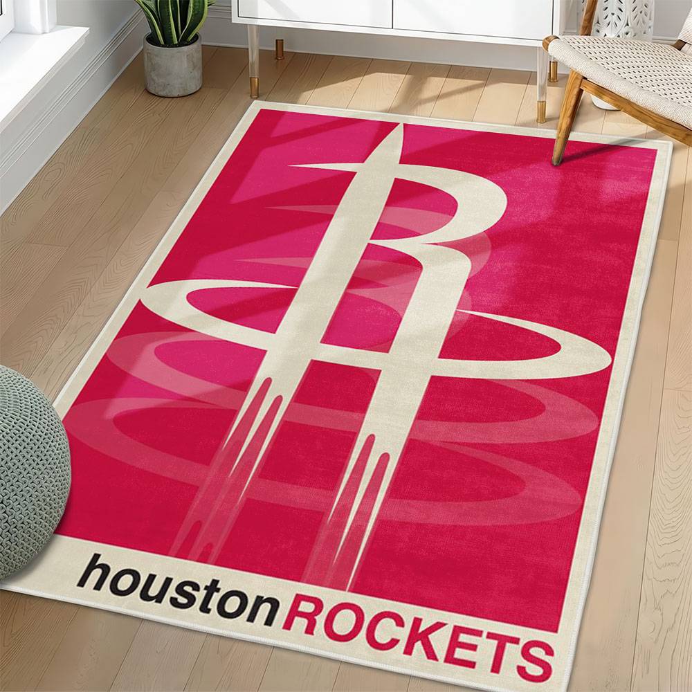 NBA Houston Rockets Rectangle Rug Personalized Non-Slip Carpet Gift For Basketball Fans HR24