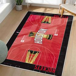NBA Houston Rockets Rectangle Rug Personalized Non-Slip Carpet Gift For Basketball Fans HR25