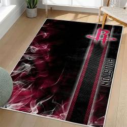 NBA Houston Rockets Rectangle Rug Personalized Non-Slip Carpet Gift For Basketball Fans HR26