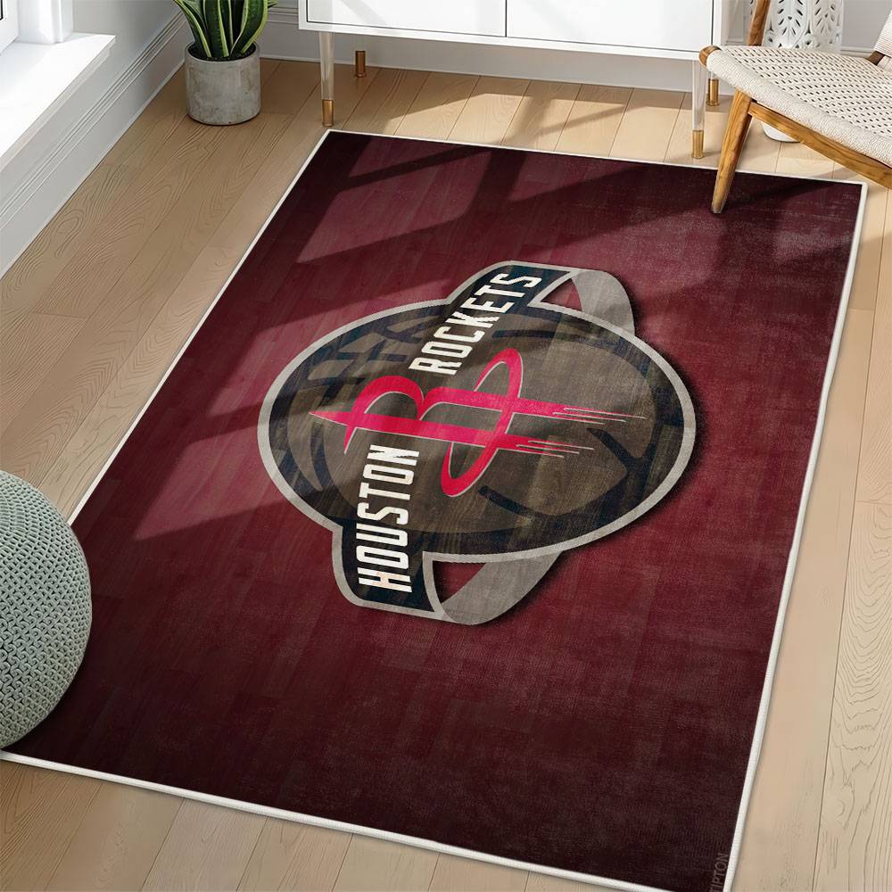 NBA Houston Rockets Rectangle Rug Personalized Non-Slip Carpet Gift For Basketball Fans HR27
