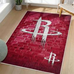 NBA Houston Rockets Rectangle Rug Personalized Non-Slip Carpet Gift For Basketball Fans HR3