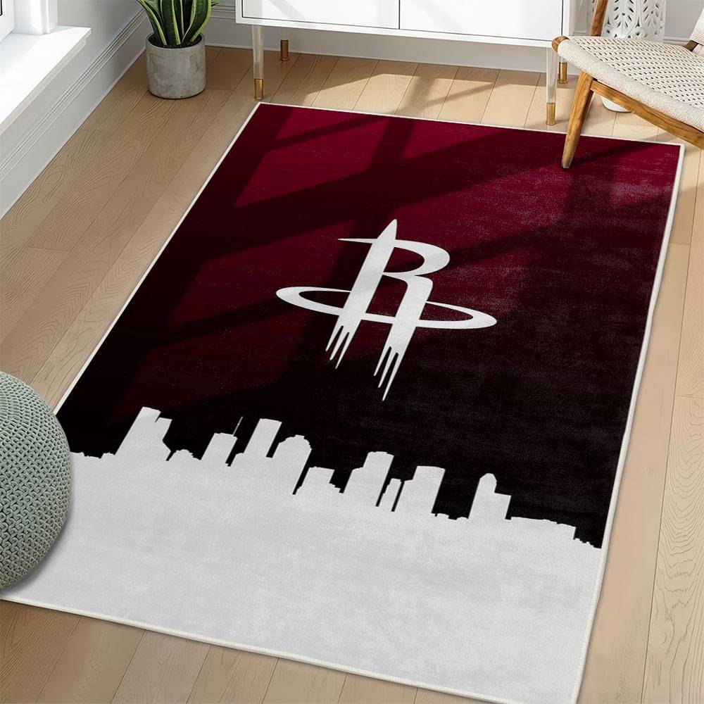 NBA Houston Rockets Rectangle Rug Personalized Non-Slip Carpet Gift For Basketball Fans HR31