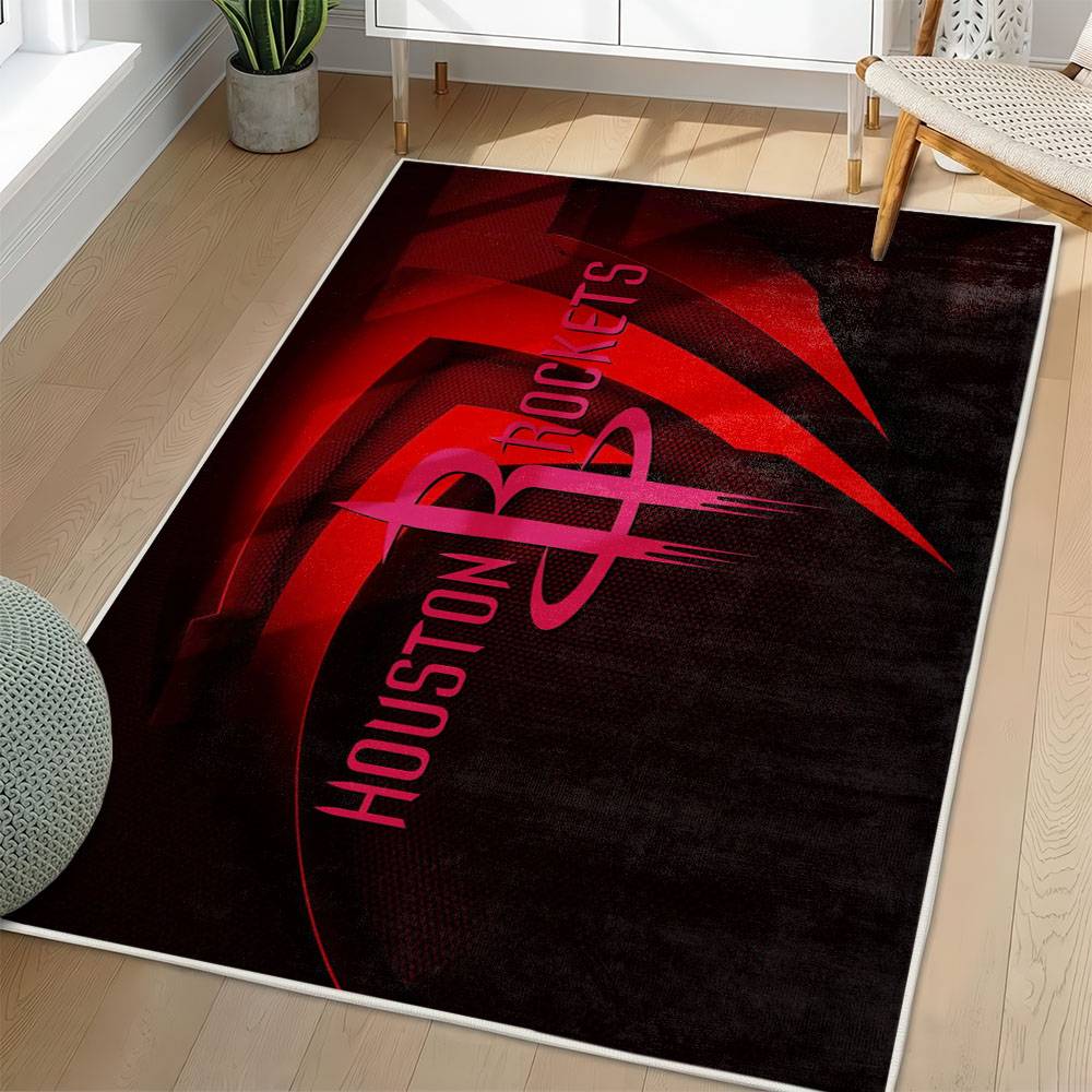 NBA Houston Rockets Rectangle Rug Personalized Non-Slip Carpet Gift For Basketball Fans HR33