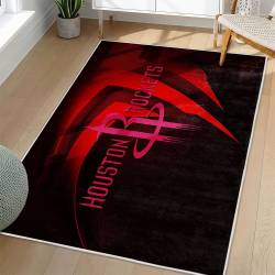 NBA Houston Rockets Rectangle Rug Personalized Non-Slip Carpet Gift For Basketball Fans HR33