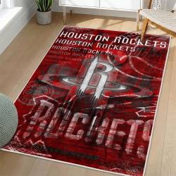 NBA Houston Rockets Rectangle Rug Personalized Non-Slip Carpet Gift For Basketball Fans HR34