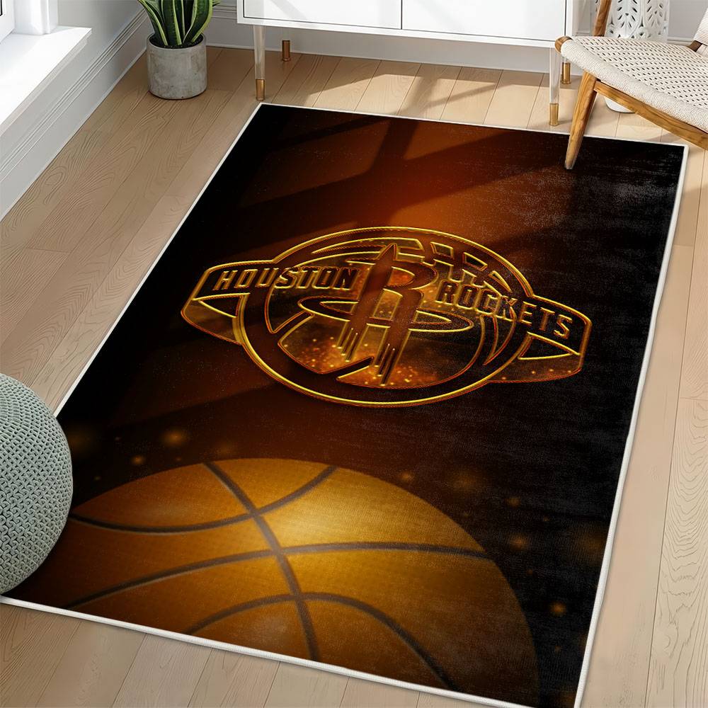 NBA Houston Rockets Rectangle Rug Personalized Non-Slip Carpet Gift For Basketball Fans HR36