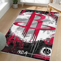 NBA Houston Rockets Rectangle Rug Personalized Non-Slip Carpet Gift For Basketball Fans HR37