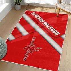 NBA Houston Rockets Rectangle Rug Personalized Non-Slip Carpet Gift For Basketball Fans HR39