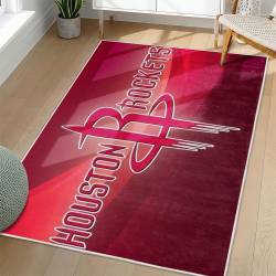 NBA Houston Rockets Rectangle Rug Personalized Non-Slip Carpet Gift For Basketball Fans HR4