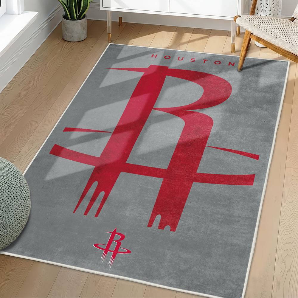 NBA Houston Rockets Rectangle Rug Personalized Non-Slip Carpet Gift For Basketball Fans HR41