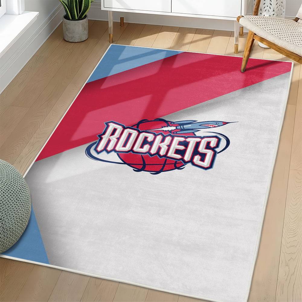 NBA Houston Rockets Rectangle Rug Personalized Non-Slip Carpet Gift For Basketball Fans HR42