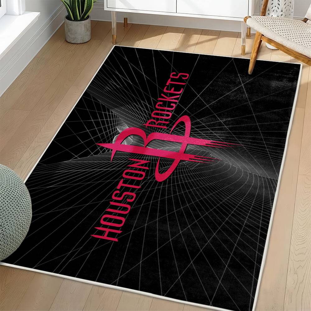 NBA Houston Rockets Rectangle Rug Personalized Non-Slip Carpet Gift For Basketball Fans HR45