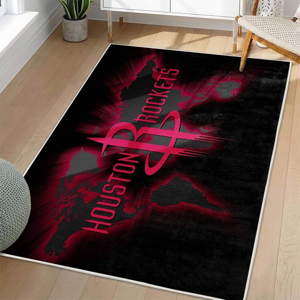 NBA Houston Rockets Rectangle Rug Personalized Non-Slip Carpet Gift For Basketball Fans HR46