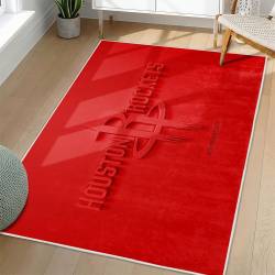 NBA Houston Rockets Rectangle Rug Personalized Non-Slip Carpet Gift For Basketball Fans HR49
