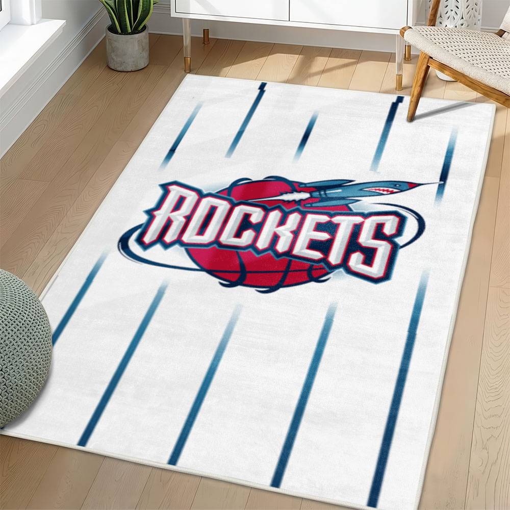 NBA Houston Rockets Rectangle Rug Personalized Non-Slip Carpet Gift For Basketball Fans HR51