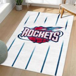 NBA Houston Rockets Rectangle Rug Personalized Non-Slip Carpet Gift For Basketball Fans HR51