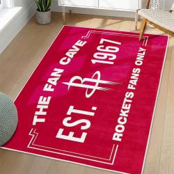 NBA Houston Rockets Rectangle Rug Personalized Non-Slip Carpet Gift For Basketball Fans HR52