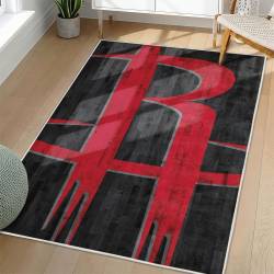 NBA Houston Rockets Rectangle Rug Personalized Non-Slip Carpet Gift For Basketball Fans HR53