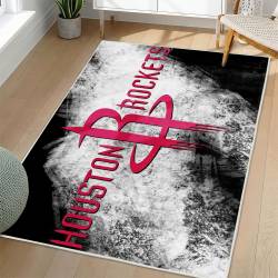 NBA Houston Rockets Rectangle Rug Personalized Non-Slip Carpet Gift For Basketball Fans HR55