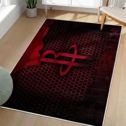 NBA Houston Rockets Rectangle Rug Personalized Non-Slip Carpet Gift For Basketball Fans HR56
