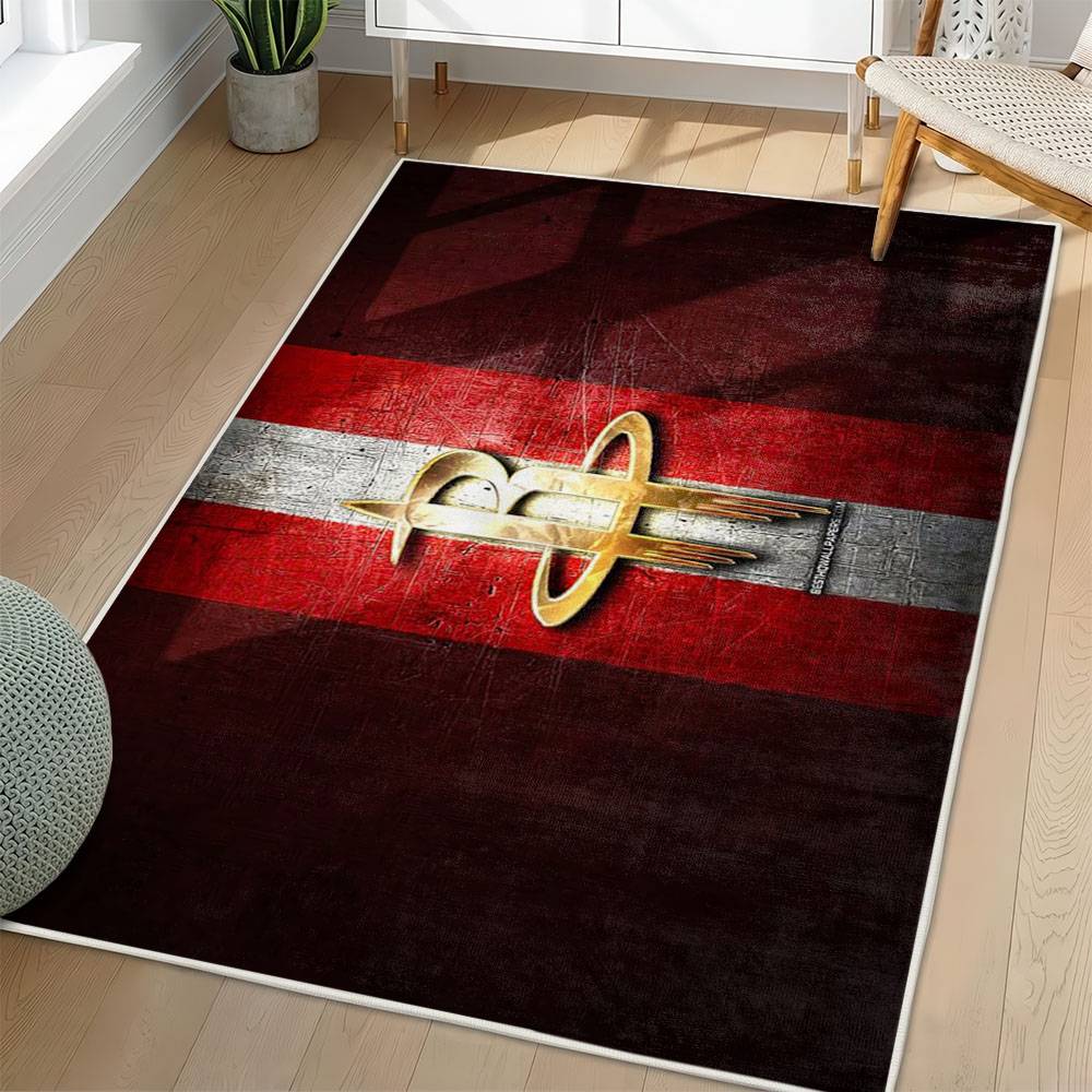 NBA Houston Rockets Rectangle Rug Personalized Non-Slip Carpet Gift For Basketball Fans HR57