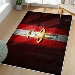 NBA Houston Rockets Rectangle Rug Personalized Non-Slip Carpet Gift For Basketball Fans HR57