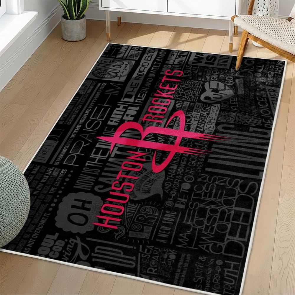 NBA Houston Rockets Rectangle Rug Personalized Non-Slip Carpet Gift For Basketball Fans HR59
