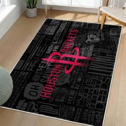 NBA Houston Rockets Rectangle Rug Personalized Non-Slip Carpet Gift For Basketball Fans HR59
