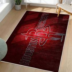 NBA Houston Rockets Rectangle Rug Personalized Non-Slip Carpet Gift For Basketball Fans HR6