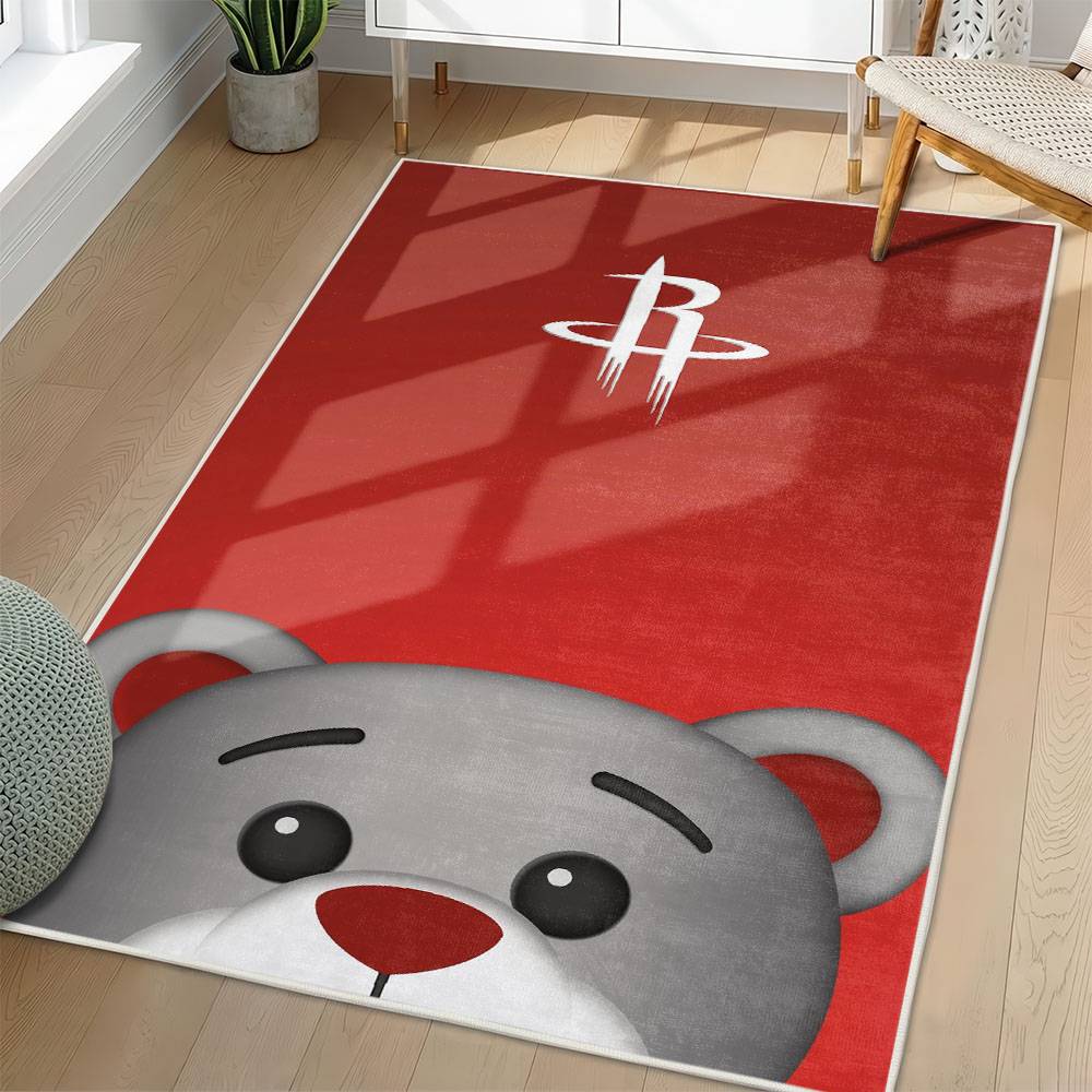 NBA Houston Rockets Rectangle Rug Personalized Non-Slip Carpet Gift For Basketball Fans HR60
