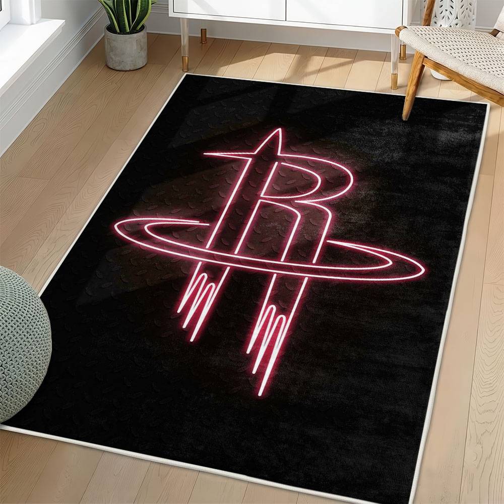 NBA Houston Rockets Rectangle Rug Personalized Non-Slip Carpet Gift For Basketball Fans HR61