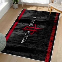 NBA Houston Rockets Rectangle Rug Personalized Non-Slip Carpet Gift For Basketball Fans HR62