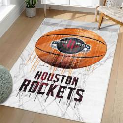 NBA Houston Rockets Rectangle Rug Personalized Non-Slip Carpet Gift For Basketball Fans HR63