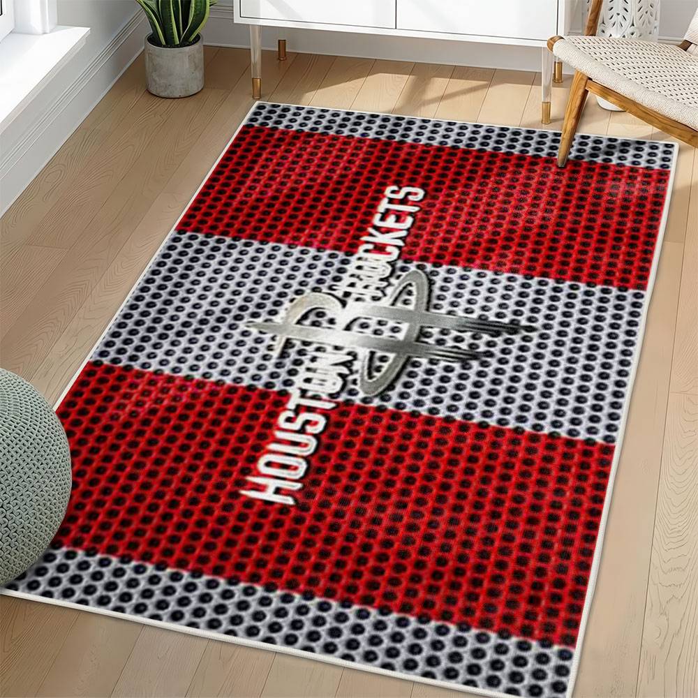 NBA Houston Rockets Rectangle Rug Personalized Non-Slip Carpet Gift For Basketball Fans HR64