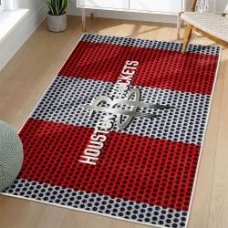 NBA Houston Rockets Rectangle Rug Personalized Non-Slip Carpet Gift For Basketball Fans HR64