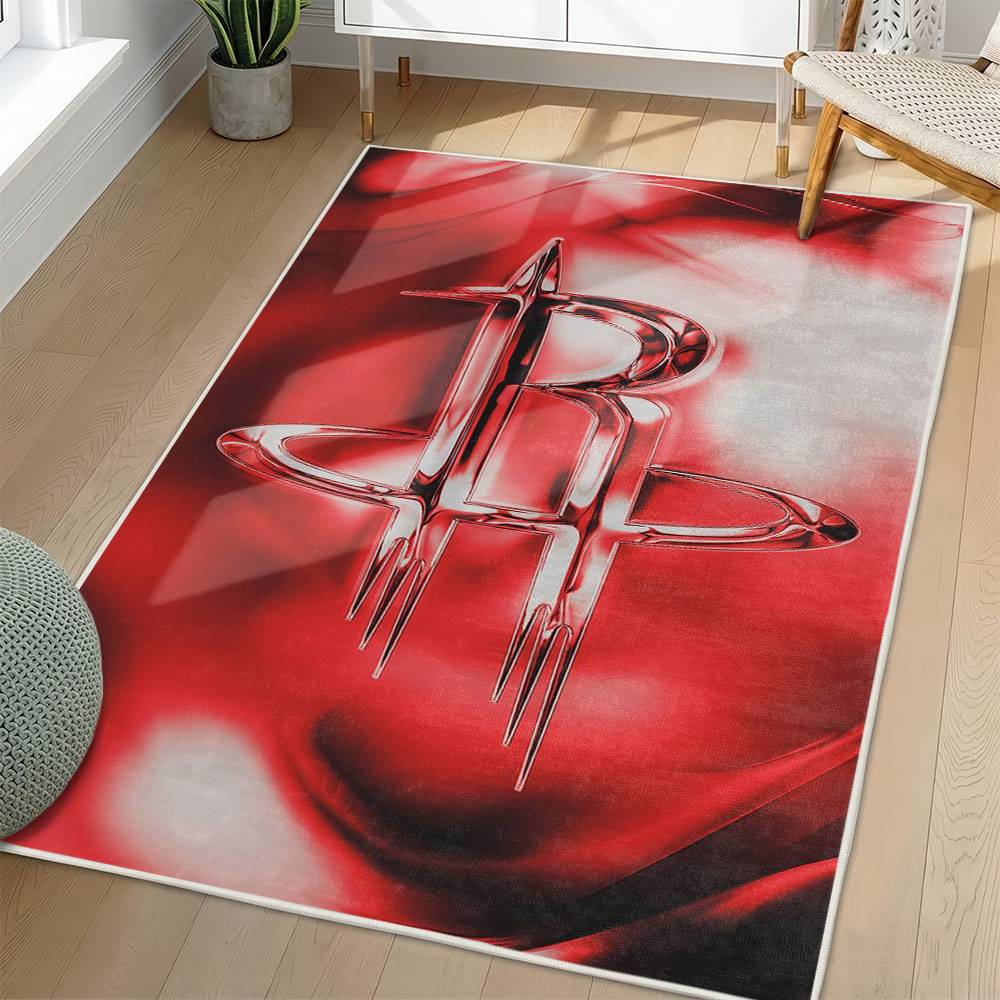 NBA Houston Rockets Rectangle Rug Personalized Non-Slip Carpet Gift For Basketball Fans HR65