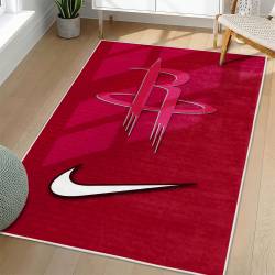 NBA Houston Rockets Rectangle Rug Personalized Non-Slip Carpet Gift For Basketball Fans HR68