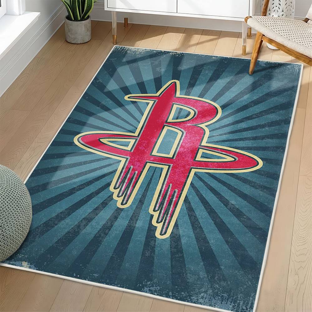NBA Houston Rockets Rectangle Rug Personalized Non-Slip Carpet Gift For Basketball Fans HR71