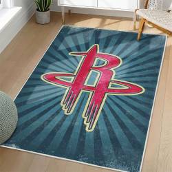NBA Houston Rockets Rectangle Rug Personalized Non-Slip Carpet Gift For Basketball Fans HR71