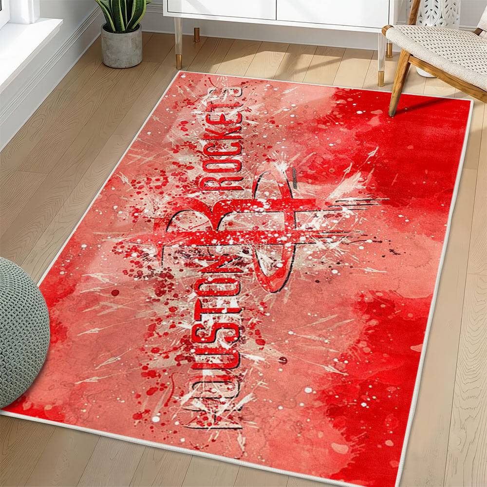 NBA Houston Rockets Rectangle Rug Personalized Non-Slip Carpet Gift For Basketball Fans HR72
