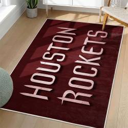 NBA Houston Rockets Rectangle Rug Personalized Non-Slip Carpet Gift For Basketball Fans HR73